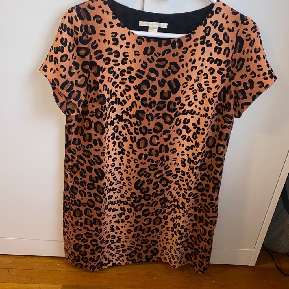 cooper & ella Brown Leopard Print Midi Dress